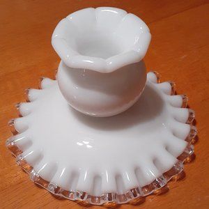 FENTON SILVER CREST 3 1/4" CANDLESTICK 1942-1986